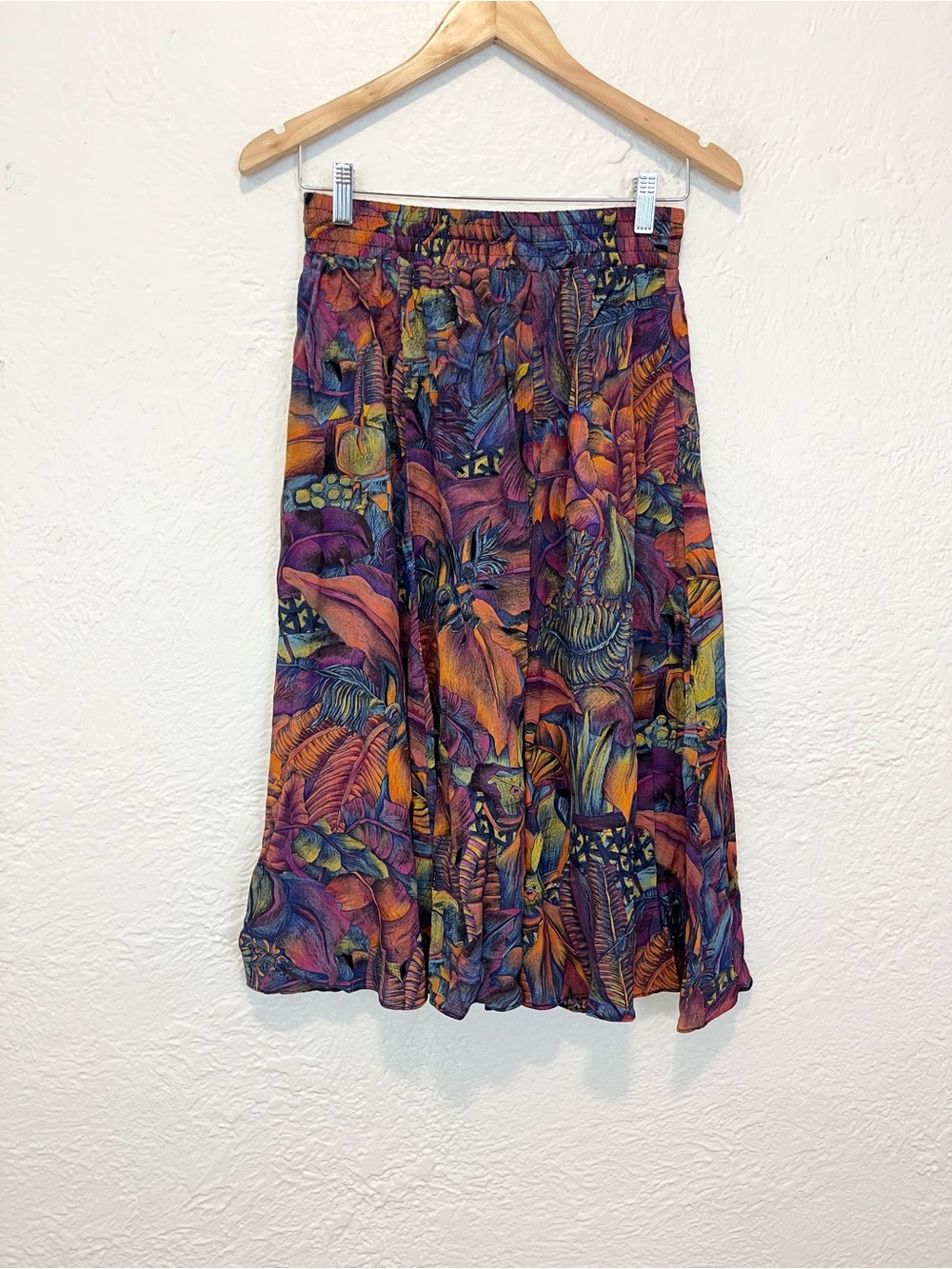 Vintage Skirt 90s Y2K Dark Floral Purple Blue Boho Small S - Picture 4 of 7